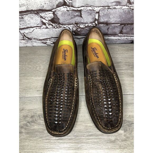 Florsheim Brown Leather BasketWeaves Driving Shoes Men Sz 11M US/44EU 13311-215 - Picture 2 of 16